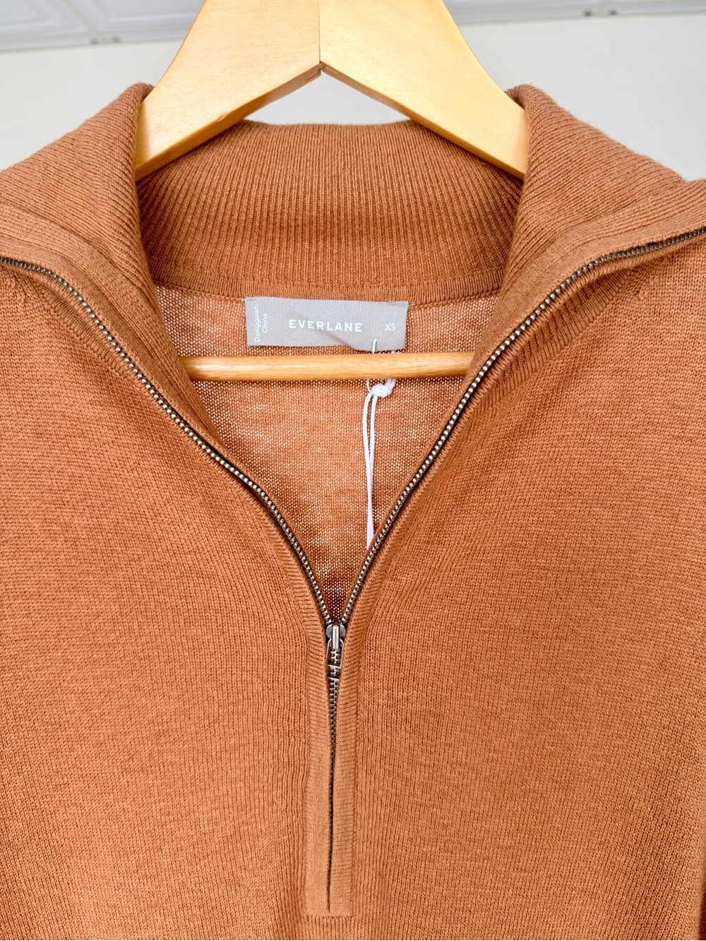 NWT! - Everlane Fine Merino Half-Zip Sweater in Camel Brown